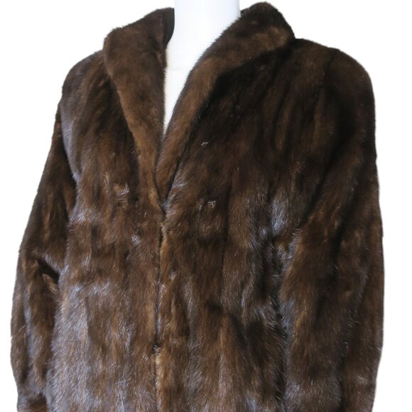 Vintage 60's Full Length Dark Brown Soft Mink Coat Regency Furs Women's 14 - Picture 4 of 8